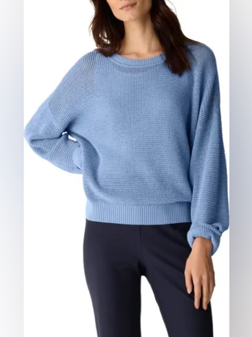 Eileen Fisher L Organic Cotton & Tencel Lyocell Crewneck Sweater